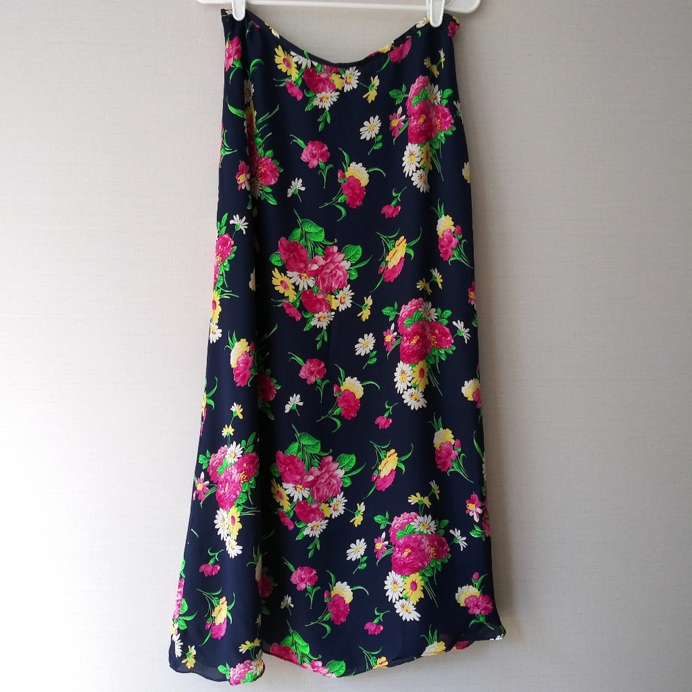 Ralph Lauren Vintage Navy Floral Silk Max